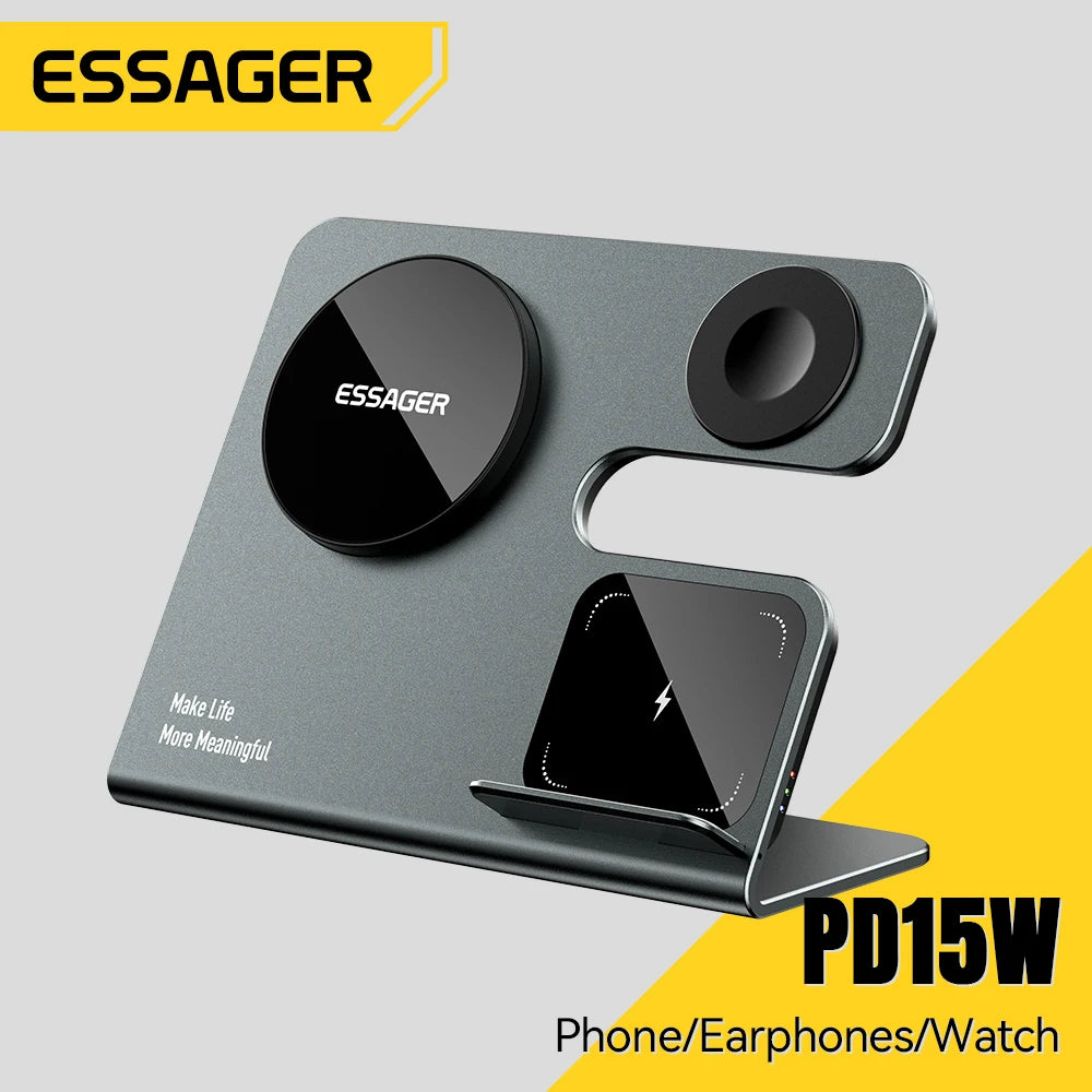 Essager PowerHub 3-in-1 - Magnetic PD15W Fast Charging Station